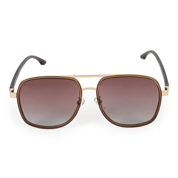 Matte Brown Full Frame Square Sheet Sunglass UV Protected & Polarized