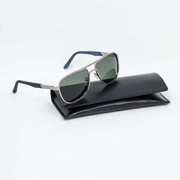 Silver Square Metal Full Frame Sunglass UV Protected & Polarized