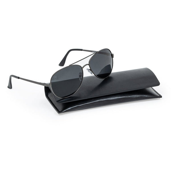 Grey Metal Full Frame Aviator Sunglass UV Protected & Polarized
