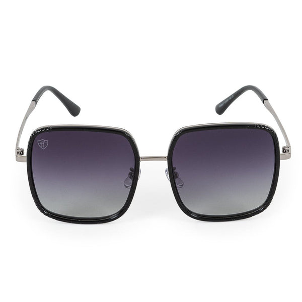 Black & Silver Oversized Full Frame Sheet Sunglass UV Protected & Polarized