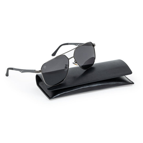 Gun Metal Full Frame Metal Square Sunglass UV Protected & Polarized