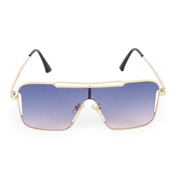 Golden Big Square Full Frame Metal Sunglass UV Protected