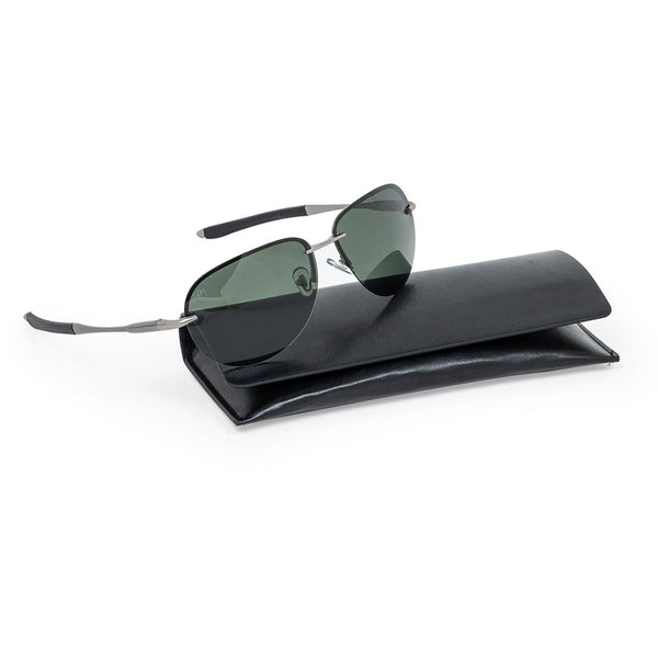 Silver Rimless Wrapround Sunglass UV Protected & Polarized