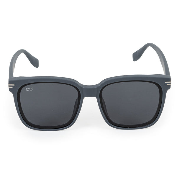 Matte Gray Full Frame Square Sheet Sunglass UV Protected & Polarized