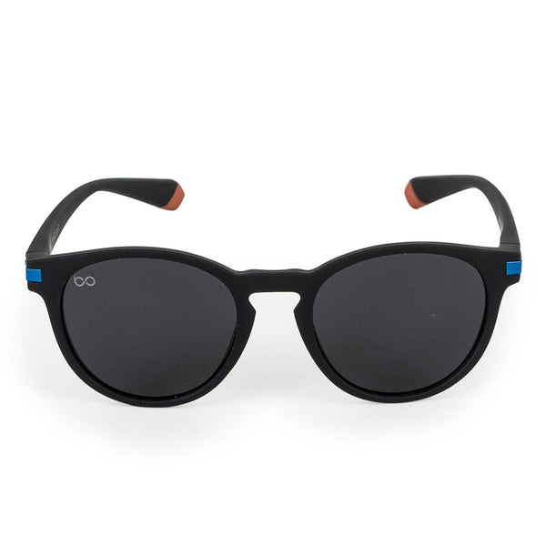 Matte Black Round Full Frame Sheet Sunglass UV Protected & Polarized