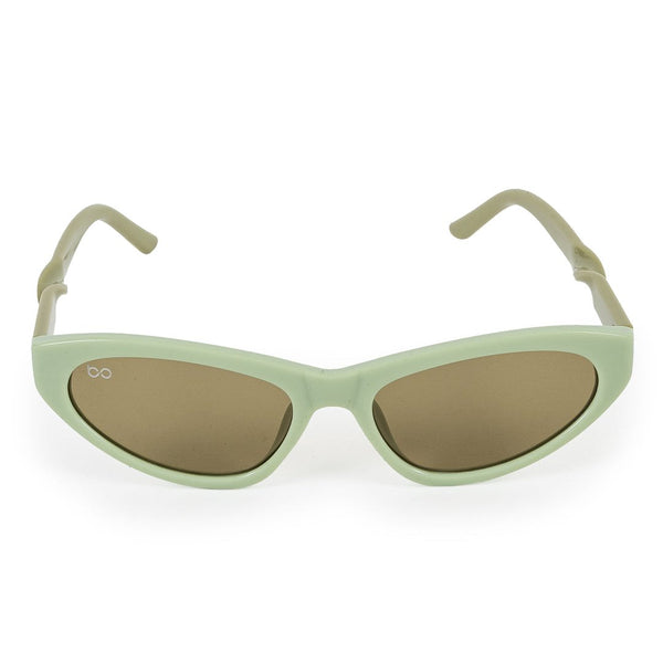 Green Cat-eye Full Frame Sheet Sunglass UV Protected