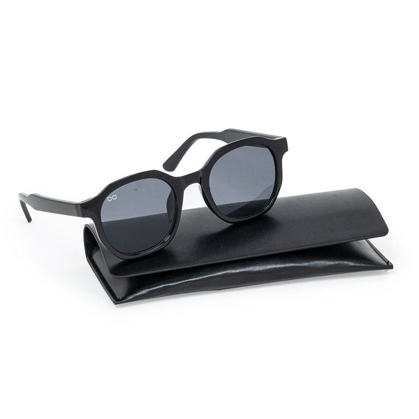 Black Full Frame Sheet Round Sunglass UV Protected